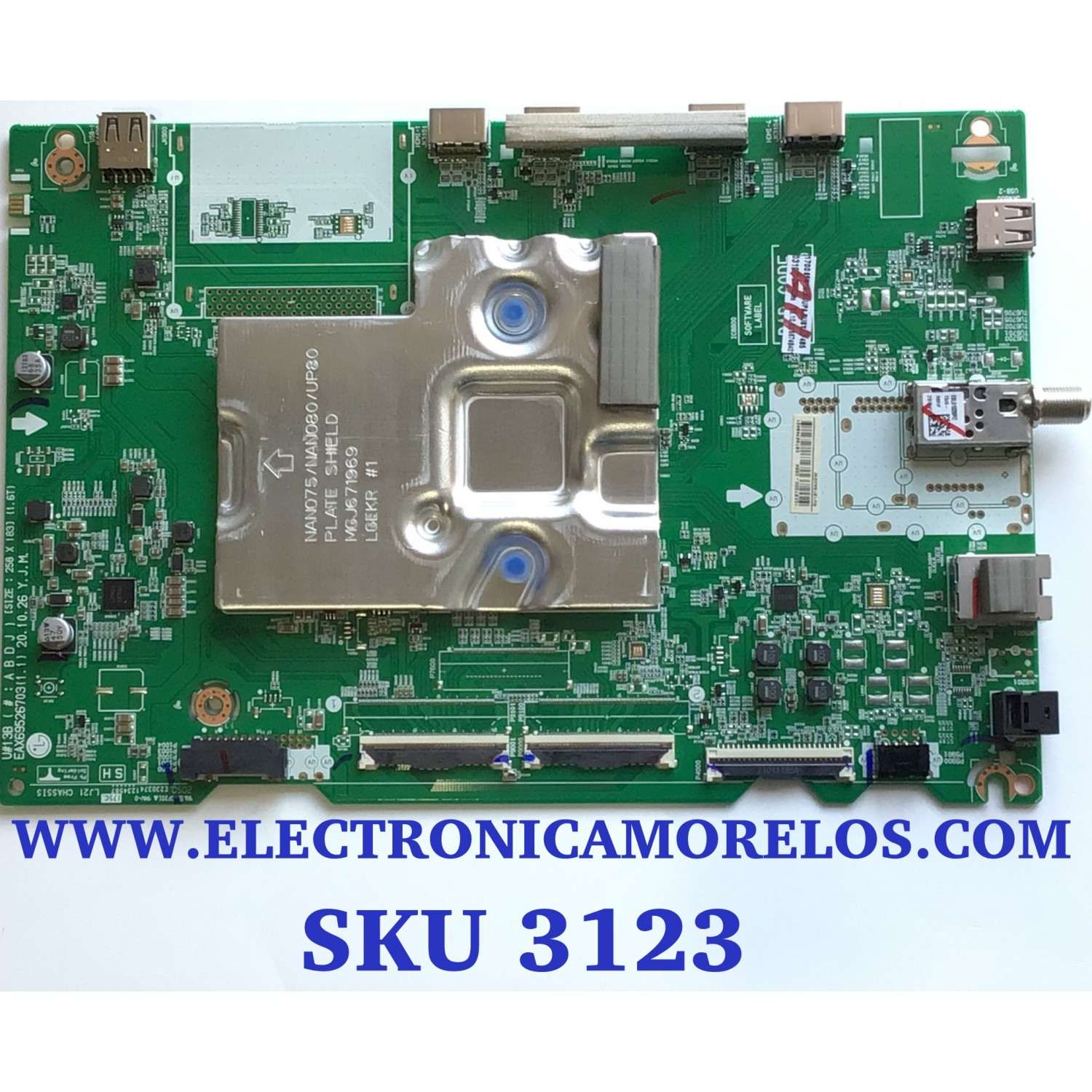 MAIN PARA TV LG ORIGINAL 4K UHD HDR SMART TV / NUMERO DE PARTE EBT66748401 / EAX69526703 / 66748401 / EAX69526703(1.1) / PANEL NC650EQG-AAKH1 / DISPLAY LC650EQ (SP)(A1) / MODELO 65NAN080UPA / 65NANO80UPA / 65NANO80UPA.BUSYLKR